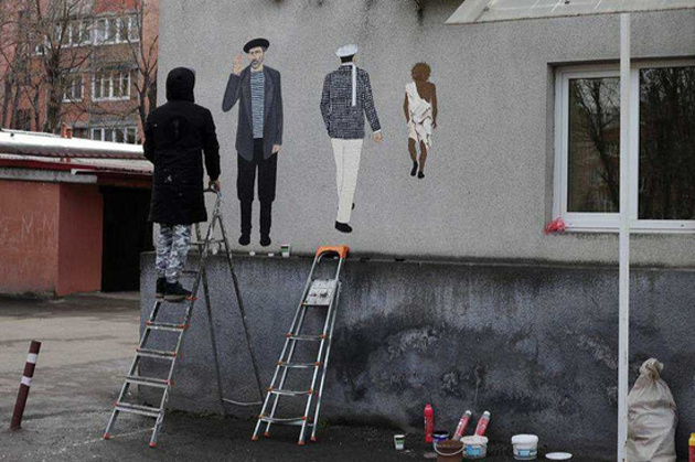 Владикавказские художники помянули Сергея Юрского граффити о нем