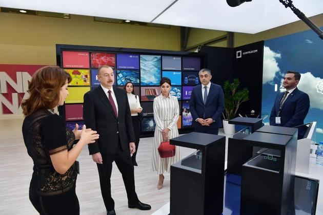Ильхам Алиев и Мехрибан Алиева посетили выставку Bakutel-2019