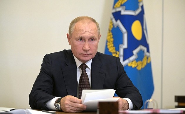 Владимир Путин удаленно участвует в сессии Совета коллективной безопасности ОДКБ