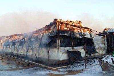 Общежитие на 1,5 тыс кв м сгорело в Казахстане