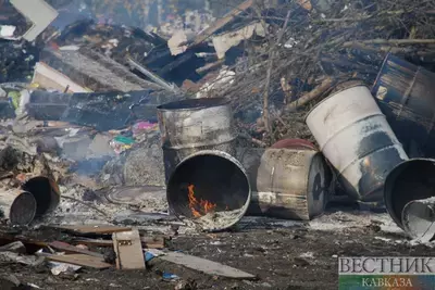 Крупный пожар на Кубани: ночью загорелась свалка